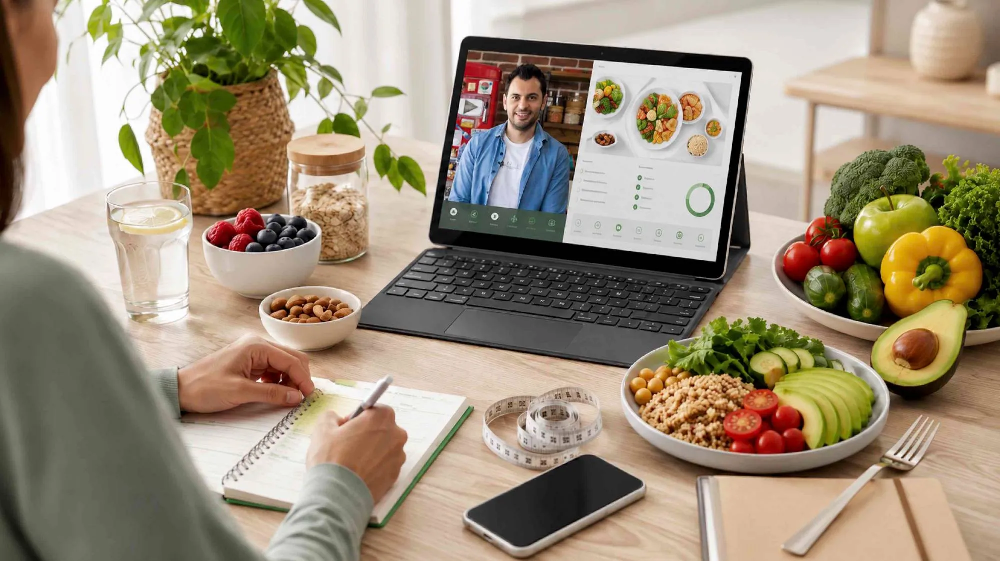 Diyetisyen Andaç Yeşilyurt ile tablet üzerinden görüntülü online diyet görüşmesi